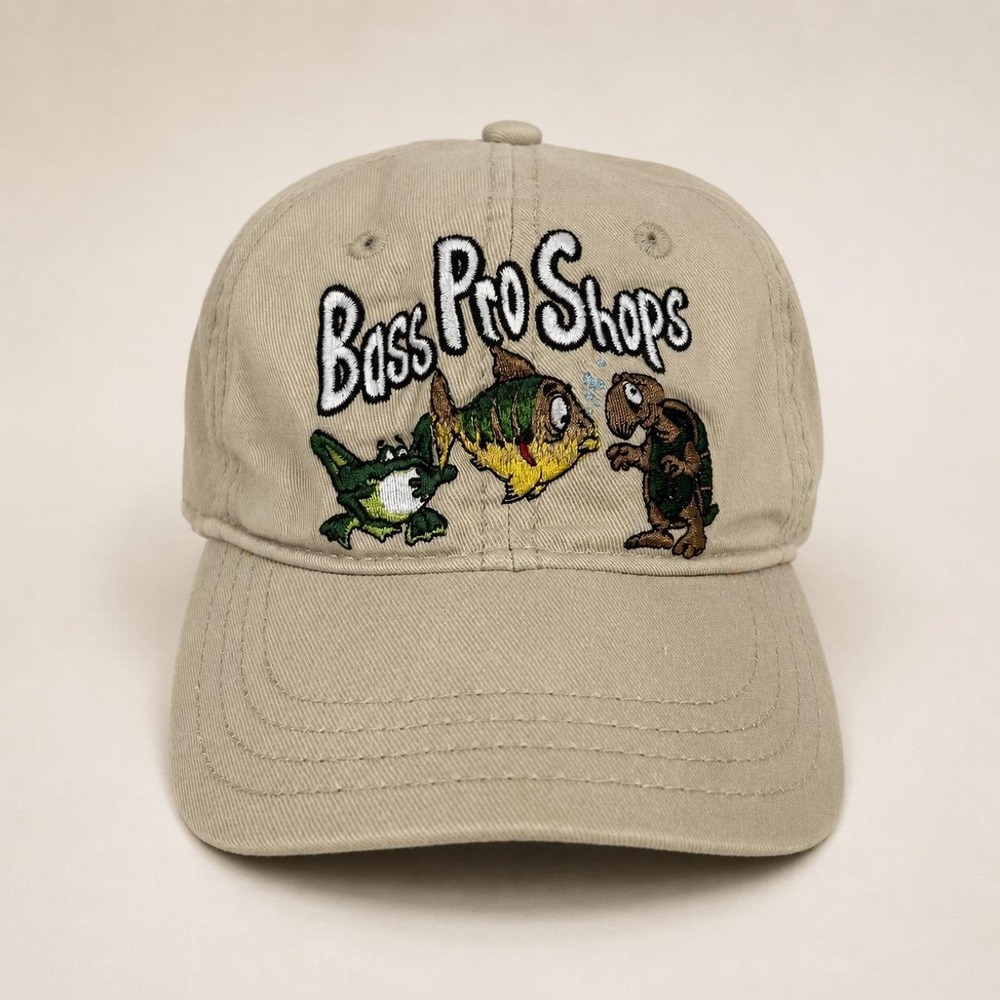 Kids bass pro shops fish embroidered cotton hat